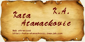 Kata Atanacković vizit kartica